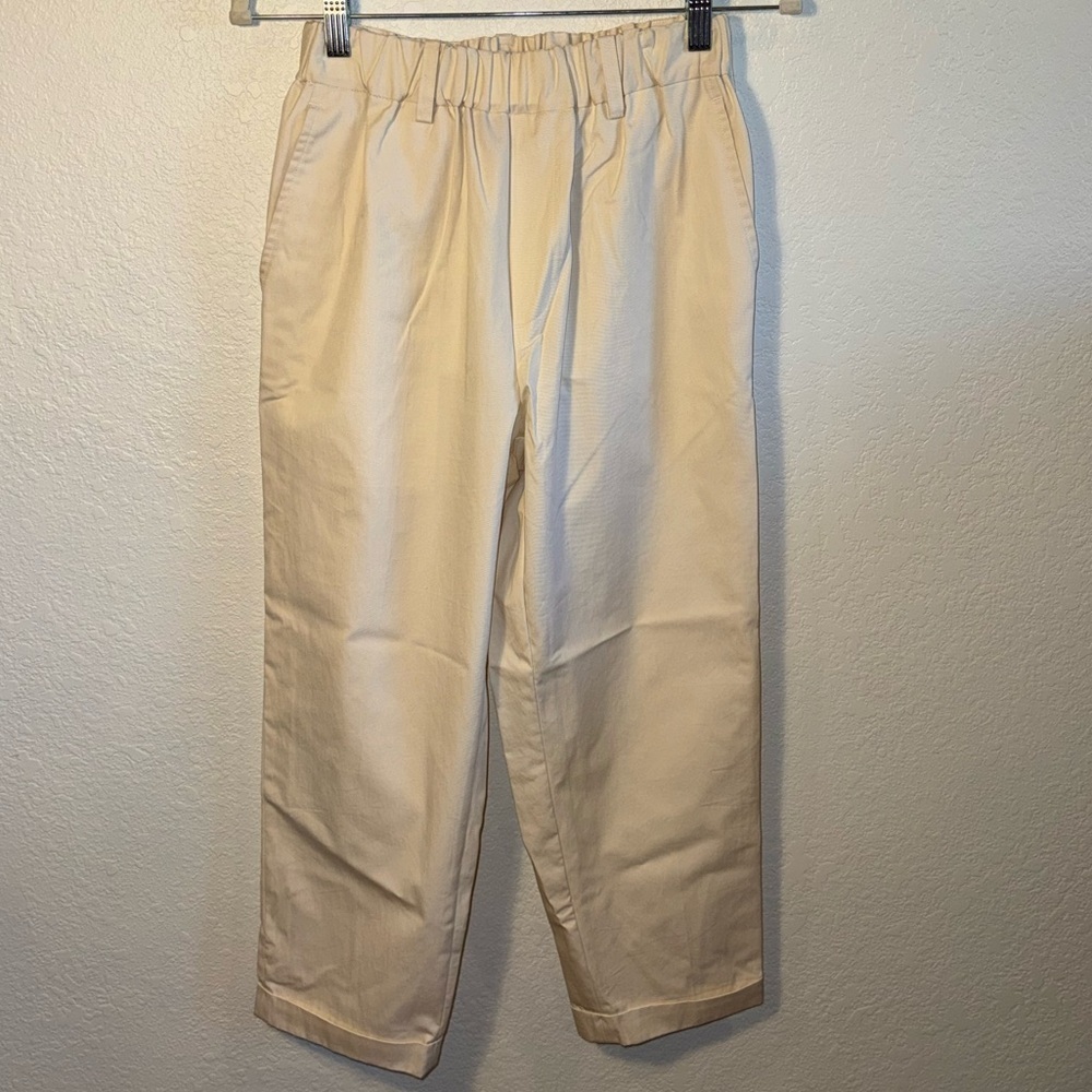 Nicholson & Nicholson Cream Robin Cotton Cropped Pull On Casual Pants Size 38